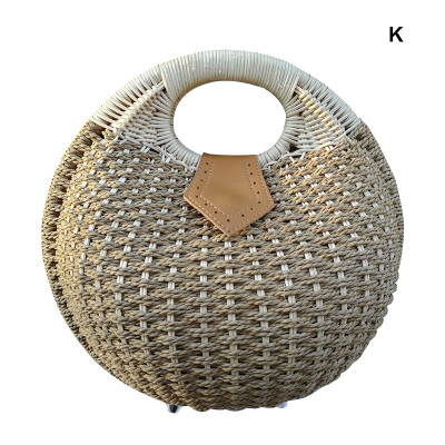 

womens bag with Straw New Style Personality Handmade Handbag for women 2019 Solid Color Hollow Out Concise Handbag