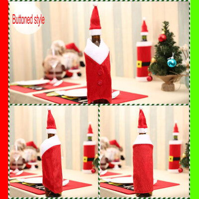 

Gobestart Red Wine Bottle Cover Bags Decoration Home Party Santa Claus Wine Bottle Sets