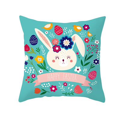 

〖Follure〗Easter Rabbit Print Pillow Case Polyester Sofa Car Cushion Cover Home Decor
