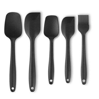 

5pcsset Practical Multi-functional Silicone Scraper Kit Heat Resistant Scraper For Cooking Kitchen Tools Accessories