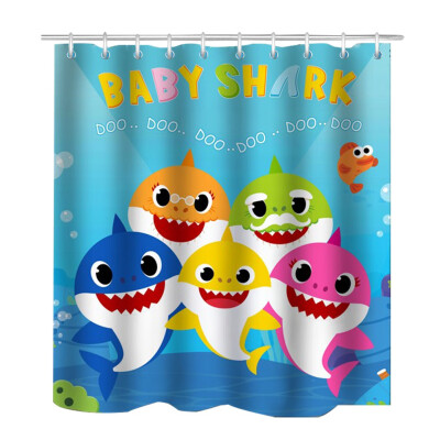 

Cute Cartoon Fish Shower Curtain Blue Underwater Sea World Starfish Coral Reefs Kids Bathroom Curtain