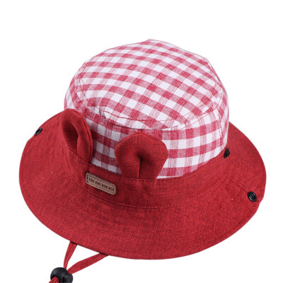 

New Childrens Hats Boys Girls Plaid Fisherman Hat Baby Caps Kids Casual Sun Cap