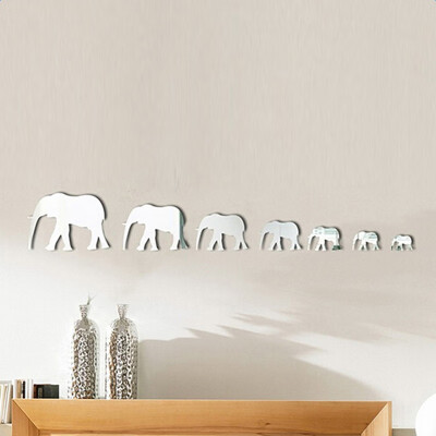 

7 Elephant Mirror Mirror Stickers Acrylic Stickers Art Wall Stickers Home Decoration For Living Room Bedroom