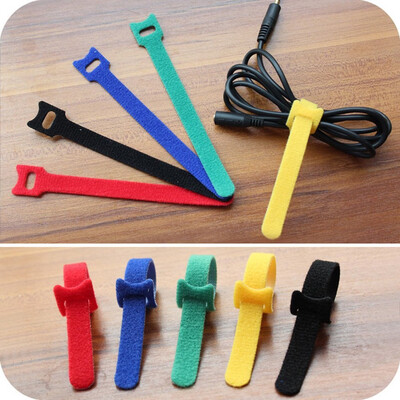 

〖Follure〗50pcs Multi-Purpose Reusable Hook&Loop Cable Ties Fastening Straps Tie downs - 5 Color