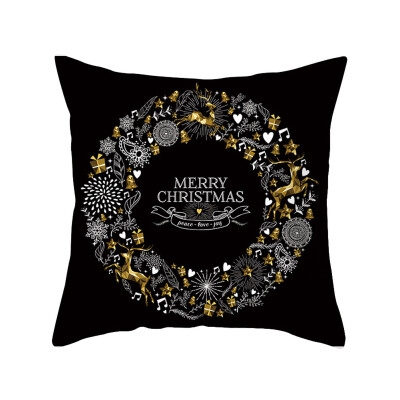 

44x44cm Cotton Linen Merry Christmas Cover Cushion Christmas Decorations for Home Happy New Year Decor 2019 Xmas Gifts