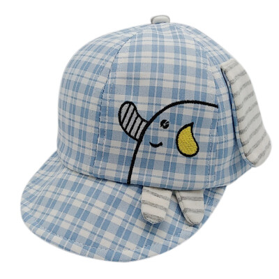 

Baby hat spring new childrens plaid cartoon cotton baseball cap baby hat accessories for 0-2T