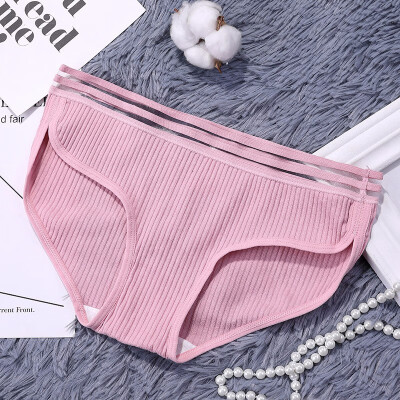 

Womens Cotton Panties Female Striped Breathable Briefs Sexy Lace Edge Underwear Women Cotton Crotch Lingerie Intimates