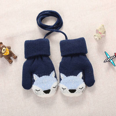 

Cute Cartoon Fox Baby Kids Gloves Winter Warm Thick Mittens Children&  Gloves