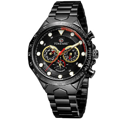 

FORSINING 432 Mechanical Men Watch 10 Meter Waterproof Luxury Business Luminous Wristwatch Date Week 24 Hours Male Watch with Thre