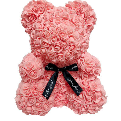 

40cm Big Red Bear Rose Flower Artificial Decoration Heart Gifts for Women Christmas Valentines Gift DropShipping