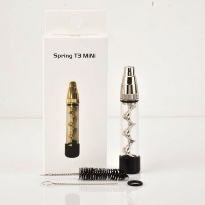 

6 Colors Spring t3 miniSpring t5 mini Smoking Twisty Glass Blunt Pipe Tube Obsolete With Cleaning Kits fashion