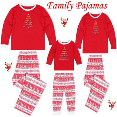 

UK Family Matching Adult Kids Christmas Pyjamas Xmas Nightwear Pajamas PJs Sets