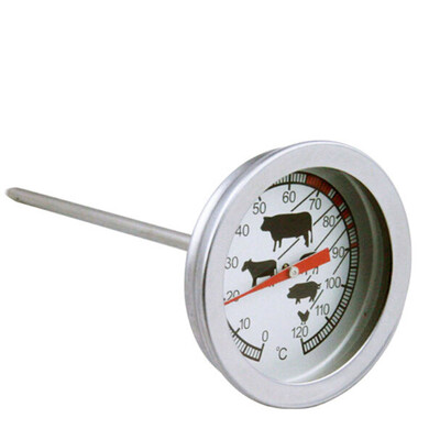 

Metal Instant Read Probe Beef Thermometer BBQ Food Cooking Meat Gauge 0-120℃ Outdoor Barbecue Supplies
