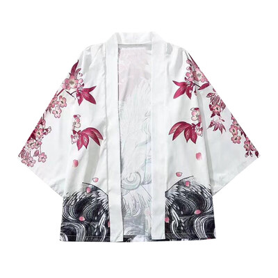 

Toponeto Fashion Mens Cardigan National Print Loose Jacket Yukata Coat Baggy Tops Summer