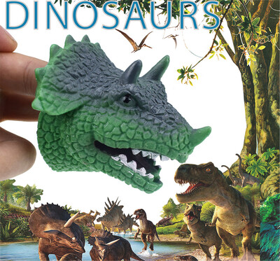 

YIWULATriceratops Hand Puppets Role Play Realistic Head Dinosaur Finger Glove Toys