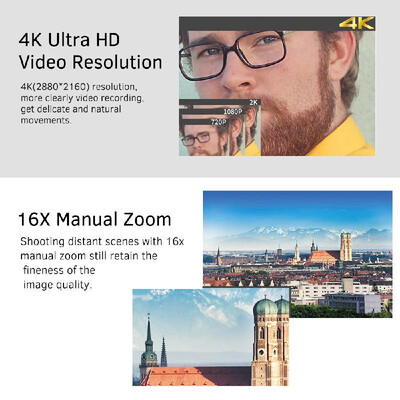 

ORDRO HDV-AE8 4K WiFi Digital Video Camera Camcorder DV Recorder 30MP 16X Digital Zoom IR Night Vision 3 Inch IPS LCD Touchscreen