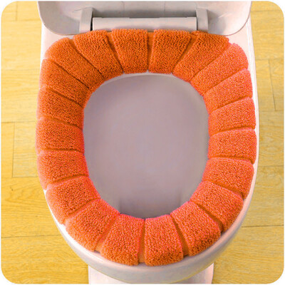 

JPGIF Comfortable Velvet Coral Toilet Seat Cover Standard Pumpkin Pattern Cushion