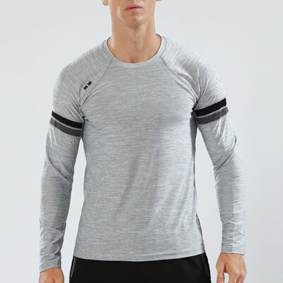 

Toponeto Men Fitness Print O-Neck Long Sleeve Bodybuilding Tight-drying Tops Blouses