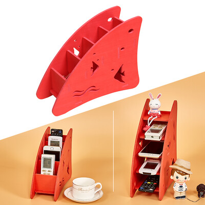 

4 Compartments Remote Controller Organizer TV Air Conditioner Stereo Equiments Control Holder Home Sundries Storage Case Wood