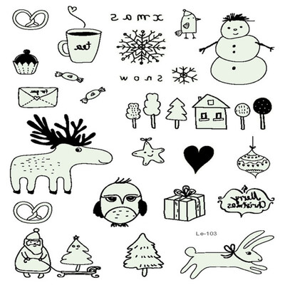 

Christmas Tatoo Flash Luminous Tattoo Glow In The Dark Glitter Fluorescent Temporary Tattoos Stickers Water Transfer Body Art