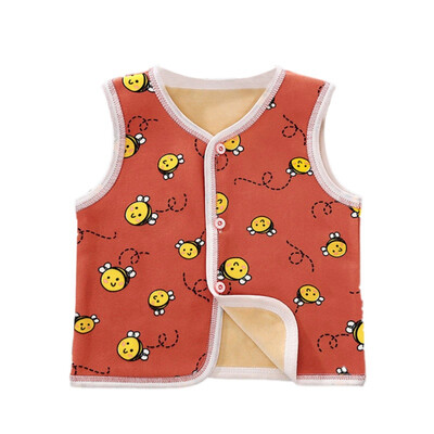 

Cute Autumn Winter Casual Fashion Baby Cartoon Printing Sleeveless Waistcoats Kids Vests