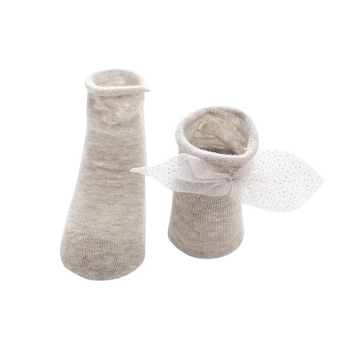 

ew Baby Girls Socks Infant Spring Cotton Solid Pattern Socks With Bowknot Design Warm Anti Slip Floor Socks Leg Warmer