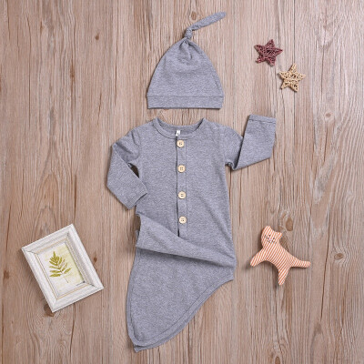 

Autumn Newborn Boy Girl Stripe Print Long Sleeve Sleeping Bag Sleeper Gowns With Headband 2019