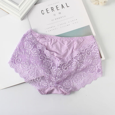 

Cotton Briefs For Women Lingerie Sexy Lace Panties Femme Underwear Hollowed-out Breathable low-Rise 2019 New Hot