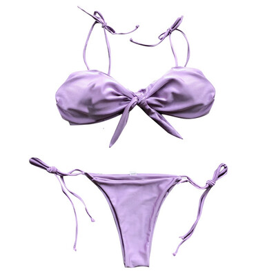 

Women Swimwear Set Summer Sexy Women Bow Bandage Swimwear Push-Up Pad Bathing Suit Beach Set Swimsuit