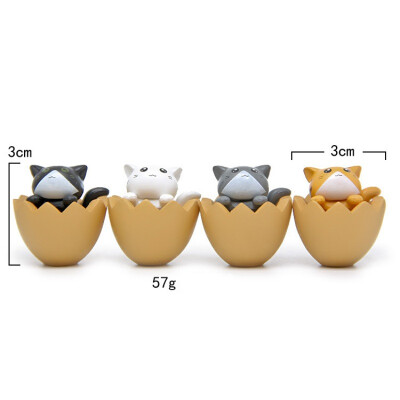 

1PcSet Cat in the Eggshell Miniature Ornaments Horticultural Landscaping Cute Doll Model Toy for Children Home Desktop Garden