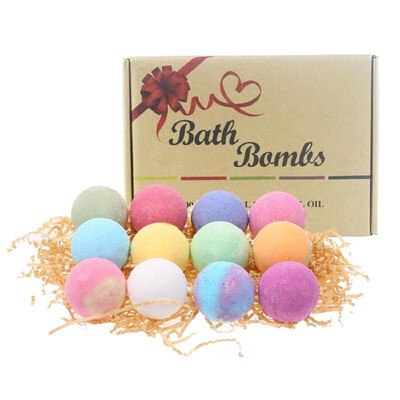 

12pcs Bath Bombs Body Cleaner Multi-color Spa Essential Oils Bath Bomb Kit Moisturizing Dry Skin Aromatic Odor
