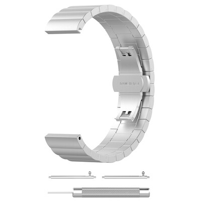 

20Mm Universal Stainless Steel Strap For Samsung Galaxy Watch Active Adjustable Watch Band Metal Bracelet