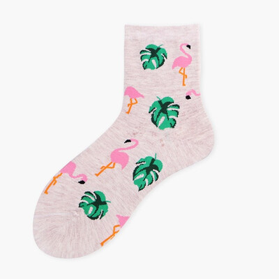 

Korea Cartoon Childlike Fox Flamingo Funny Jacquard Fashion Ins Spring Autumn Sneaker Socks 10 Colors Avocado Casuals