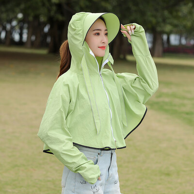 

Sunscreen womens short jacket new shawl long-sleeved UV electric car sunscreen thin student Korean version