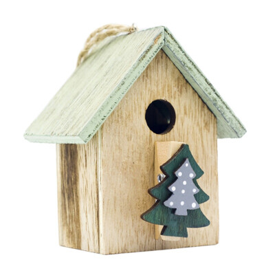 

Colorful Painting Wood House Christmas Tree Decor Hanging Xmas Ornament decorations for New Year Festive Party Supplies