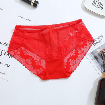 

Brand Underwear Women Lace Briefs Ultra-thin Comfort Mid Waist Seamless Solid 2019 New Panties 9 Colors 1PCS hot sale