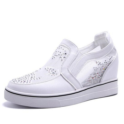 

2019 New Women Casual Sneakers shoes Sport Fashion Height Increasing Woman 2019 New Breathable Air Mesh Swing Wedges Sneakers