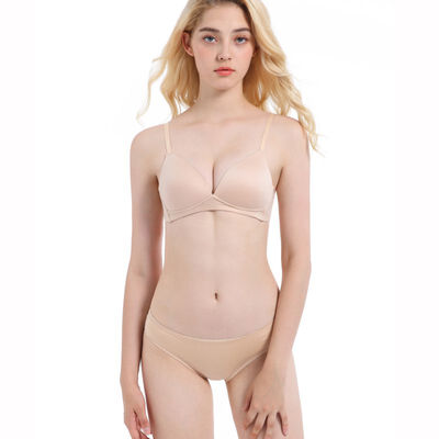 

Women Bra Briefs Set Ladies Comfortable Smooth No Trace Deep V No Steel Ring Bra Panties Two-piece