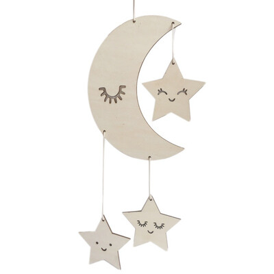 

Sleeping Wooden Cloud&Raindrop Dream Catcher Hanging Plaque - Boys Nursery Decor Baby Mobile Star&Cloud Mobile