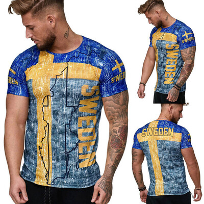 

Toponeto Summer Round Neck Short-sleeved 3D Printing T-shirt Trend World Cup Printing
