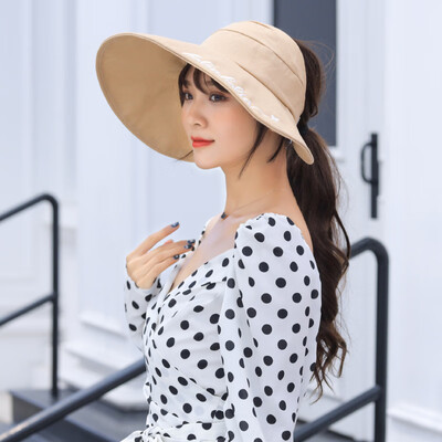 

Sunshade cap woman summer tide Korean version 100 sunscreen cap big edge UV protection solar cap anti-ultraviolet empty top hat