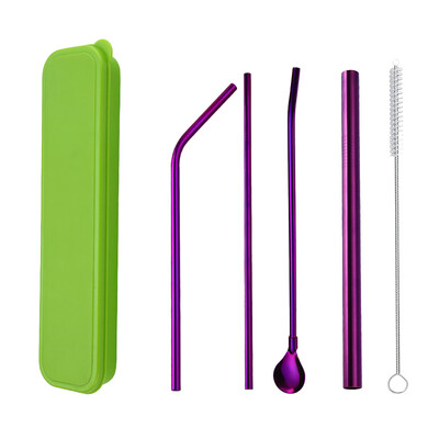 

Toponeto Long Stainless Steel Metal Drinking Straws With Cleaning Brushes Set Recycle