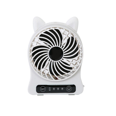 

Cartoon Mini Fan Personal Cooling Desktop Fan with LED Lamp Night Light USB Rechargeable Pocket Fan for Kids Student Office Room