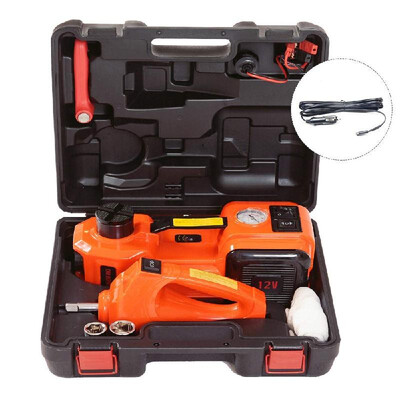 

5 Ton 11000lb Car Floor Jack Electric Hydraulic Jack Trunk 3 Functions Emergency Tire Lift Kit Air Compressor Tire Gauge Electri