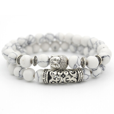 

Volcanic Rock Energy Stone Buddha Head Stone Combination Bracelet Hand Circle Unisex Pair Bracelet Jewelry
