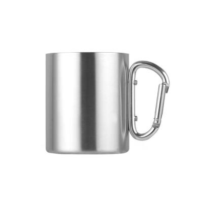 

220ml 300ml 350ml 450ml Stainless Steel Cup Portable Camping Traveling Outdoor Cup Double Wall Mug With Carabiner Hook Handle