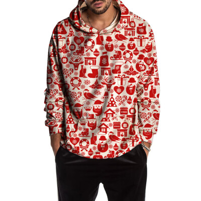 

Toponeto Mens Christmas Fun Ugly Print Long Sleeve Hoodie Coat Sport Casual Jacket