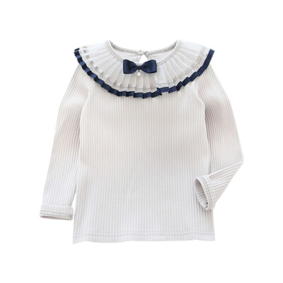 

Autumn Baby Girl T-Shirts Cute Long Sleeve Solid Pattern T-Shirts Kids Tops T-Shirts Casual Blouse