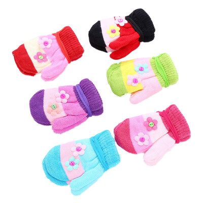 

Baby Mittens Colorful Cartoon Knit Warm Soft Cute Kids Gloves For Boys Girls