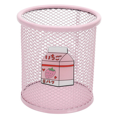 

Cartoon Metal Pen Storage Holder Pencil Container Pot Desk Organizer Case Box